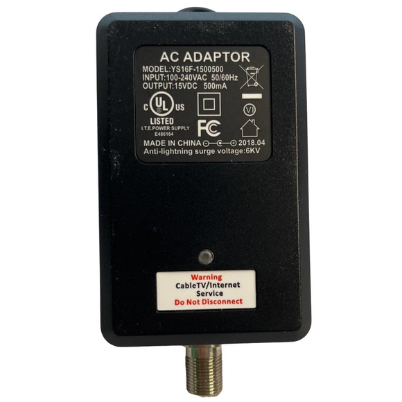 RF Amplifier 15v 500ma Coaxial Power Injector AC Adapter - Picture 2 of 4